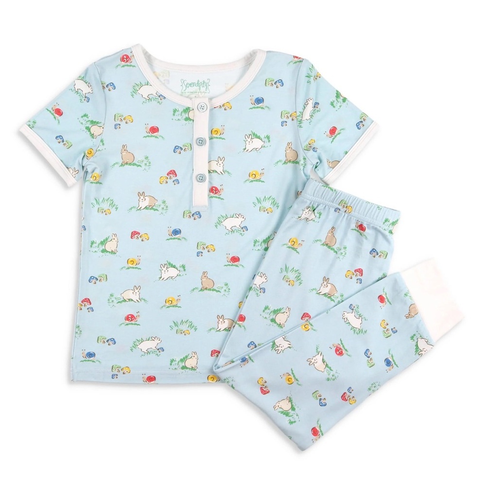 Serendipity by Shrimp & Grits Kids NEW Blue Bunny Loungewear Set 4T 5T